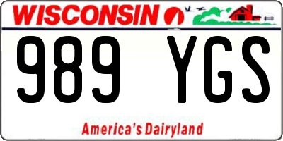 WI license plate 989YGS