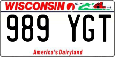 WI license plate 989YGT