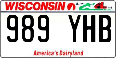 WI license plate 989YHB