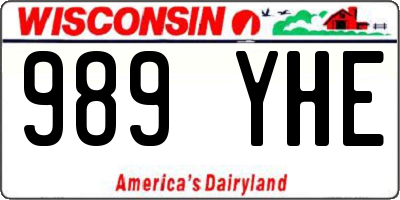 WI license plate 989YHE
