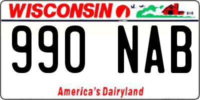 WI license plate 990NAB