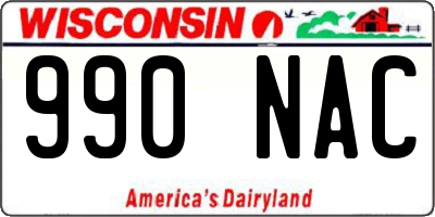 WI license plate 990NAC