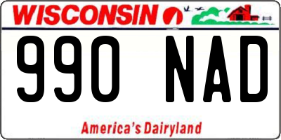 WI license plate 990NAD