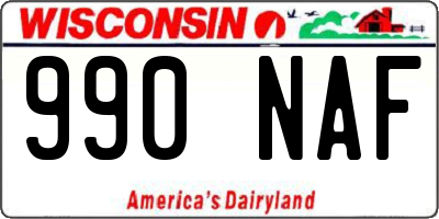 WI license plate 990NAF