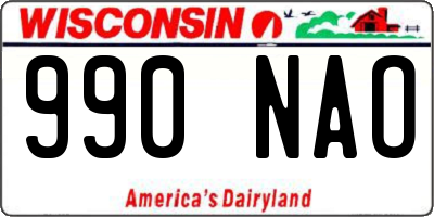 WI license plate 990NAO