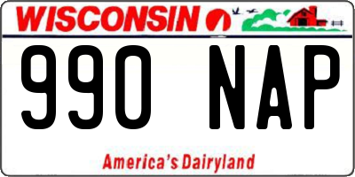 WI license plate 990NAP