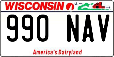 WI license plate 990NAV