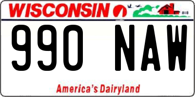 WI license plate 990NAW