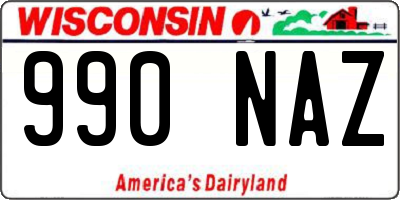 WI license plate 990NAZ