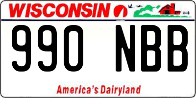 WI license plate 990NBB