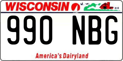 WI license plate 990NBG