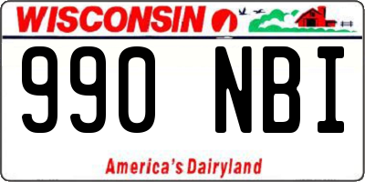 WI license plate 990NBI