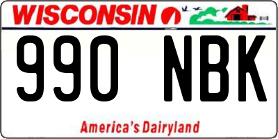 WI license plate 990NBK