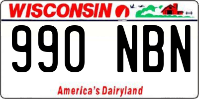 WI license plate 990NBN
