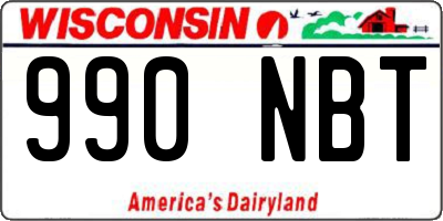 WI license plate 990NBT