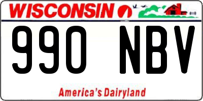 WI license plate 990NBV