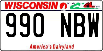 WI license plate 990NBW