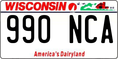 WI license plate 990NCA