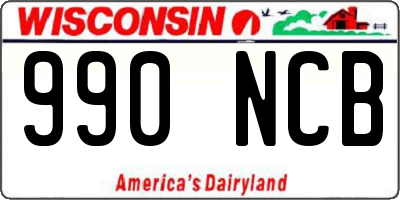WI license plate 990NCB
