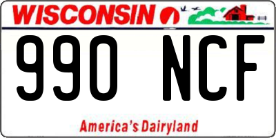 WI license plate 990NCF