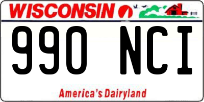 WI license plate 990NCI