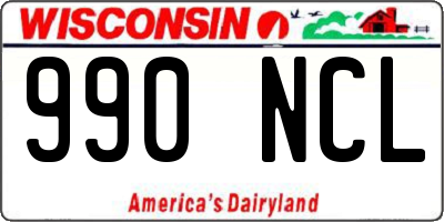 WI license plate 990NCL