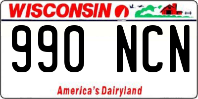 WI license plate 990NCN