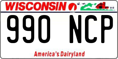 WI license plate 990NCP
