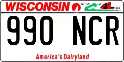 WI license plate 990NCR