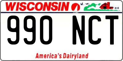 WI license plate 990NCT