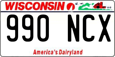 WI license plate 990NCX
