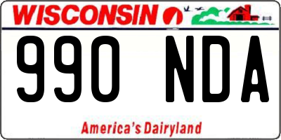WI license plate 990NDA
