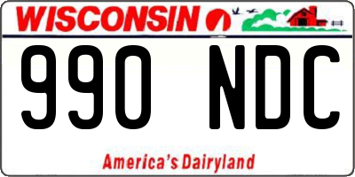 WI license plate 990NDC