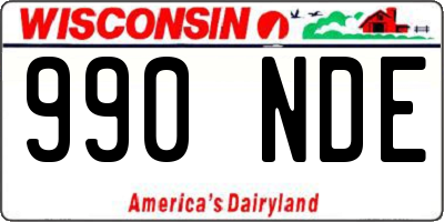 WI license plate 990NDE