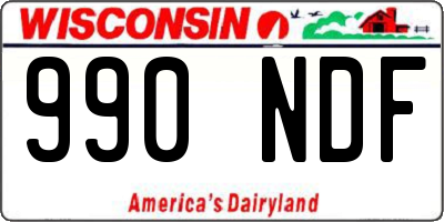 WI license plate 990NDF