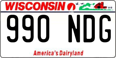 WI license plate 990NDG