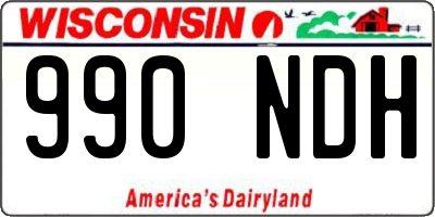 WI license plate 990NDH