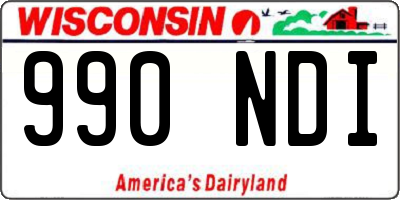 WI license plate 990NDI