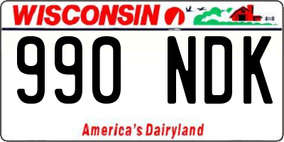 WI license plate 990NDK