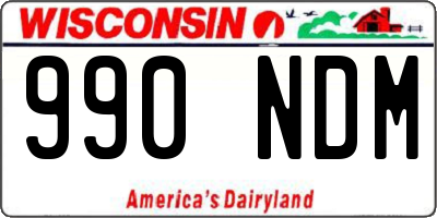 WI license plate 990NDM