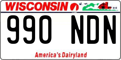 WI license plate 990NDN