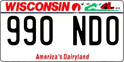 WI license plate 990NDO