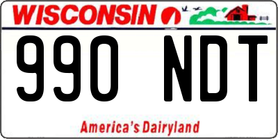 WI license plate 990NDT