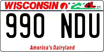 WI license plate 990NDU