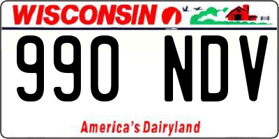WI license plate 990NDV