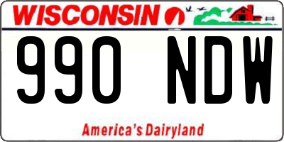WI license plate 990NDW