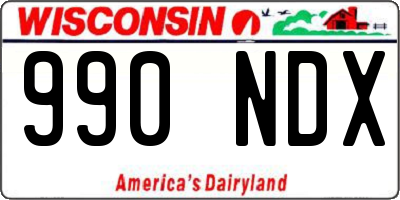 WI license plate 990NDX