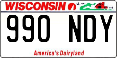 WI license plate 990NDY