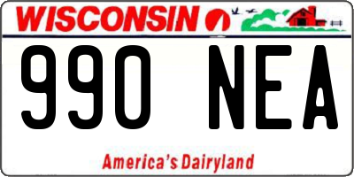 WI license plate 990NEA