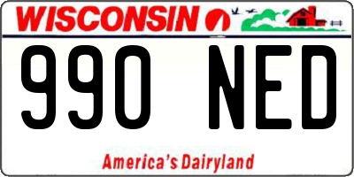 WI license plate 990NED